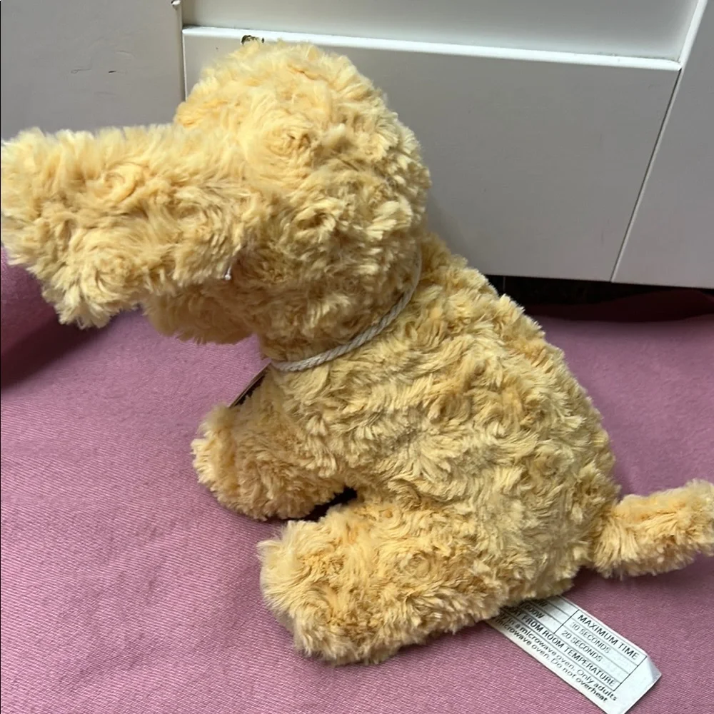 Warm Tan and Black Plush Dog Toy with Cuddly Texture